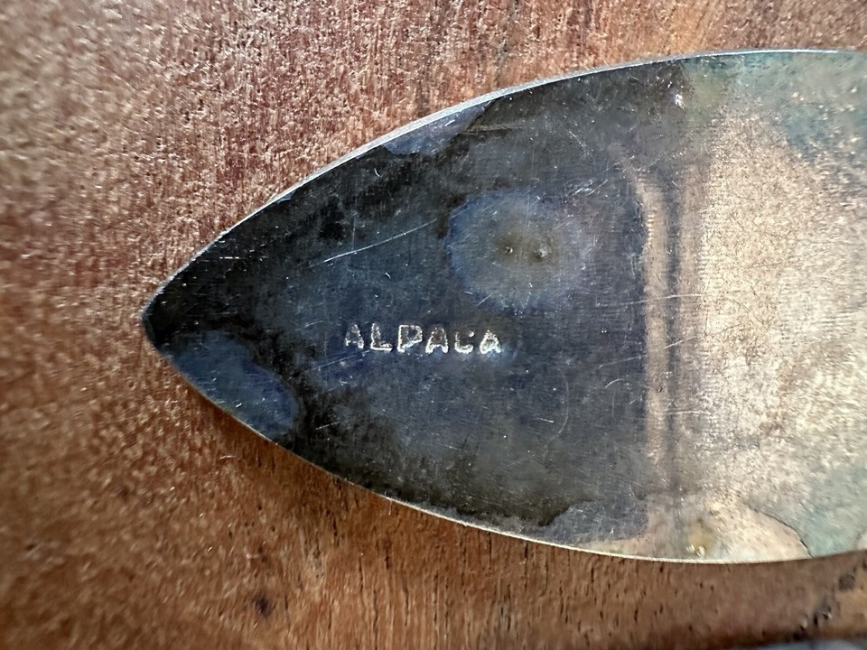 Vintage Earrings Alpaca Black White Inlay Enamel Floral Mexico Approx 2