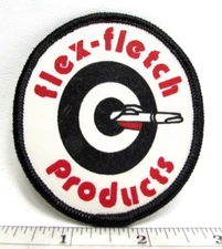 Vintage Flex-Fletch Products Jacket Patch Archery Vanes St Paul Minnesota Black