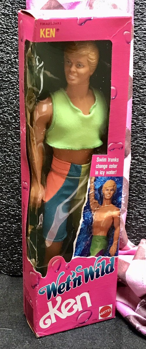 WET N' WILD KEN, MATTEL #4104, ORIGINAL 1989, IN BOX, GOOD-LOOKING