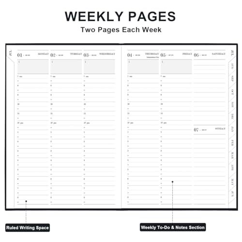 2024-2025 Appointment Book & Planner - Daily Hourly Planner from July Black - Bild 4 von 7