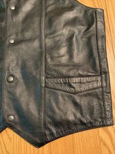 First Genuine Leather Motorcycle Biker Vest Size 40