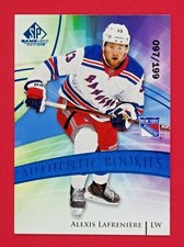 2020-21 SP Game Used Alexis Lafreniere 097/199 Rookie Blue Burst #150 Rangers