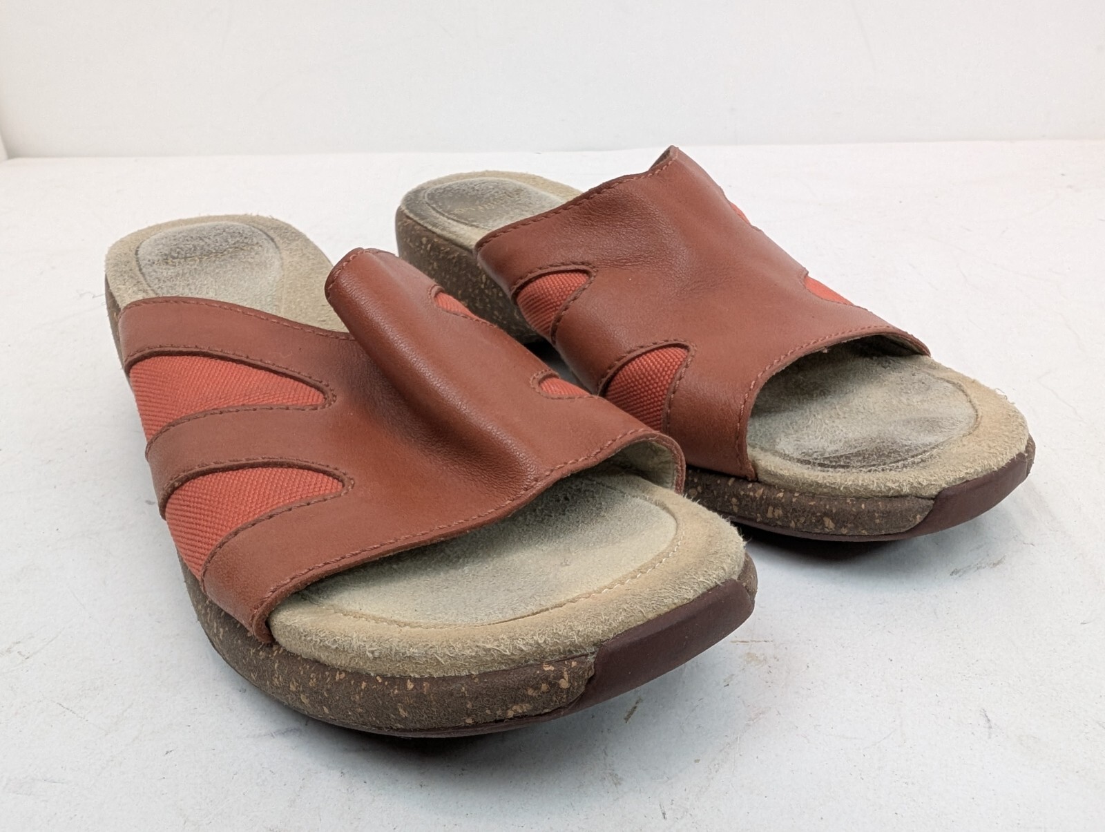 Merrell Sundial Slide rosso argilla slip on zeppa sandali scarpe donna taglia 7