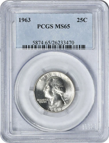 1963 Washington Silver Quarter MS65 PCGS