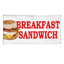 Vinyl Banner Multiple Sizes Breakfast Sandwich Food Fair Truck Restaurant Meats