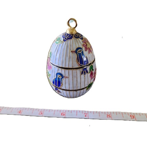 Vintage Cloisonne' Egg geformtes Weihnachtsornament seltener Fund - Bild 3 von 6