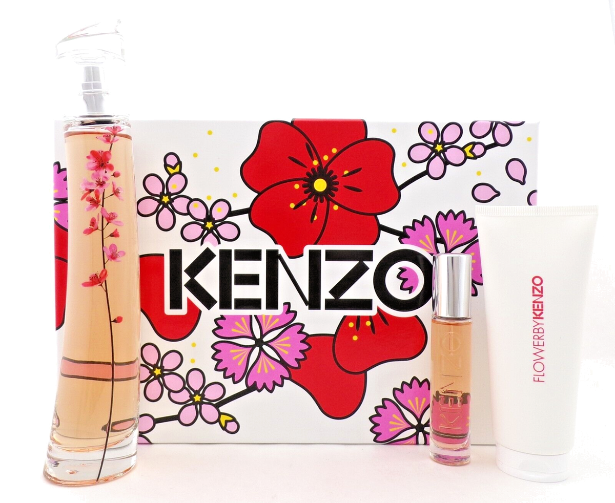 Kenzo Flower Ikebana 3Pc Set 2.5 Oz Eau De Parfum Spray For Women