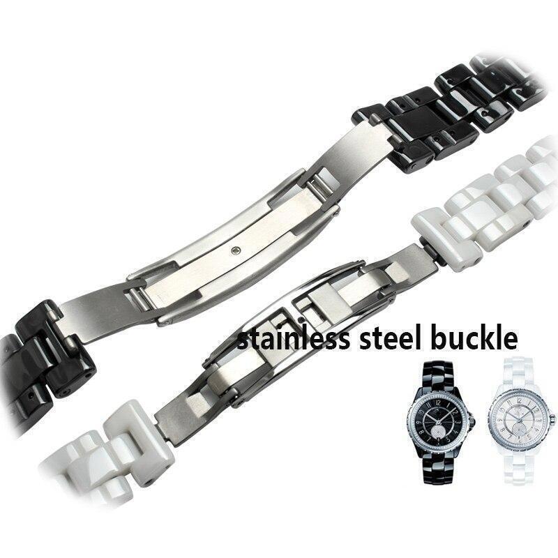 シャネル　バンド 19mm Spare Black Ceramic Strap Fits Chanel J12 Watch Band