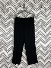 Nwt Talbots Cuffed Dress Pants Size 10 Black Wool Blend Lined Stretch High Rise