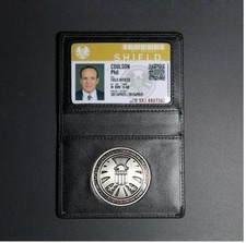 Agents of shield S.H.I.E.L.D. Metal Badge  Leather ID Holder Coulson Wallet