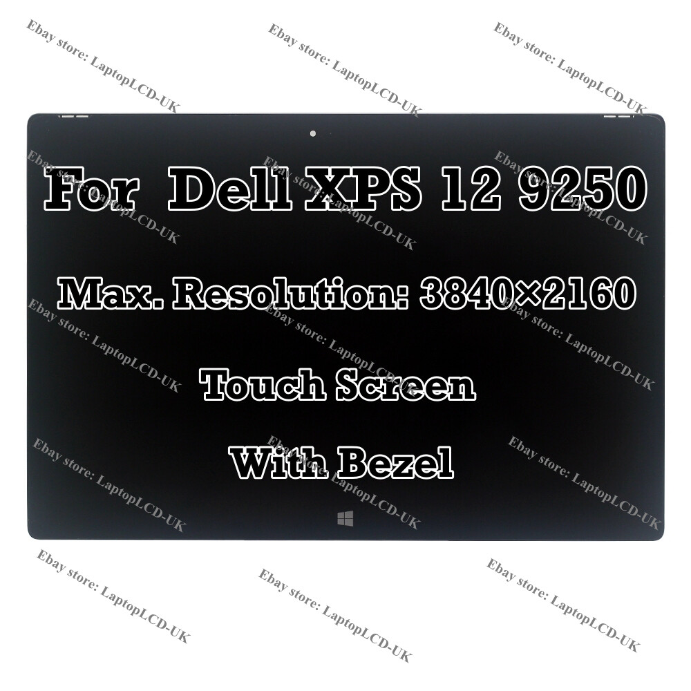 12.5"" Dell XPS 12 9250 UHD 4K LCD LED Display Touch Screen Digitizer Assembly