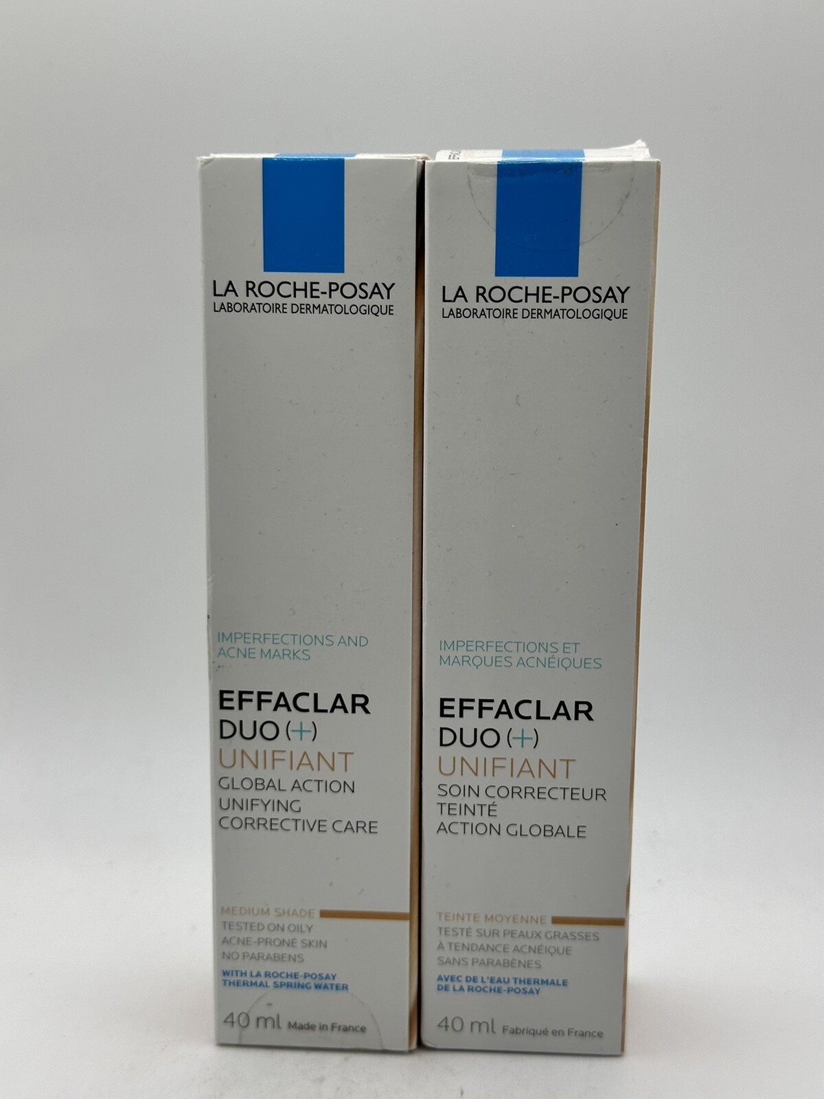 New In Box LA Roche Posay Effaclar Duo+ Unifiant Medium 40ml Exp 02/26 2X