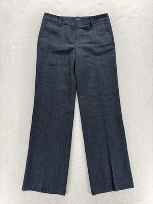 The Limited Modern Trouser Dress Pants Womens 4 Blue Twill Straight Leg Career