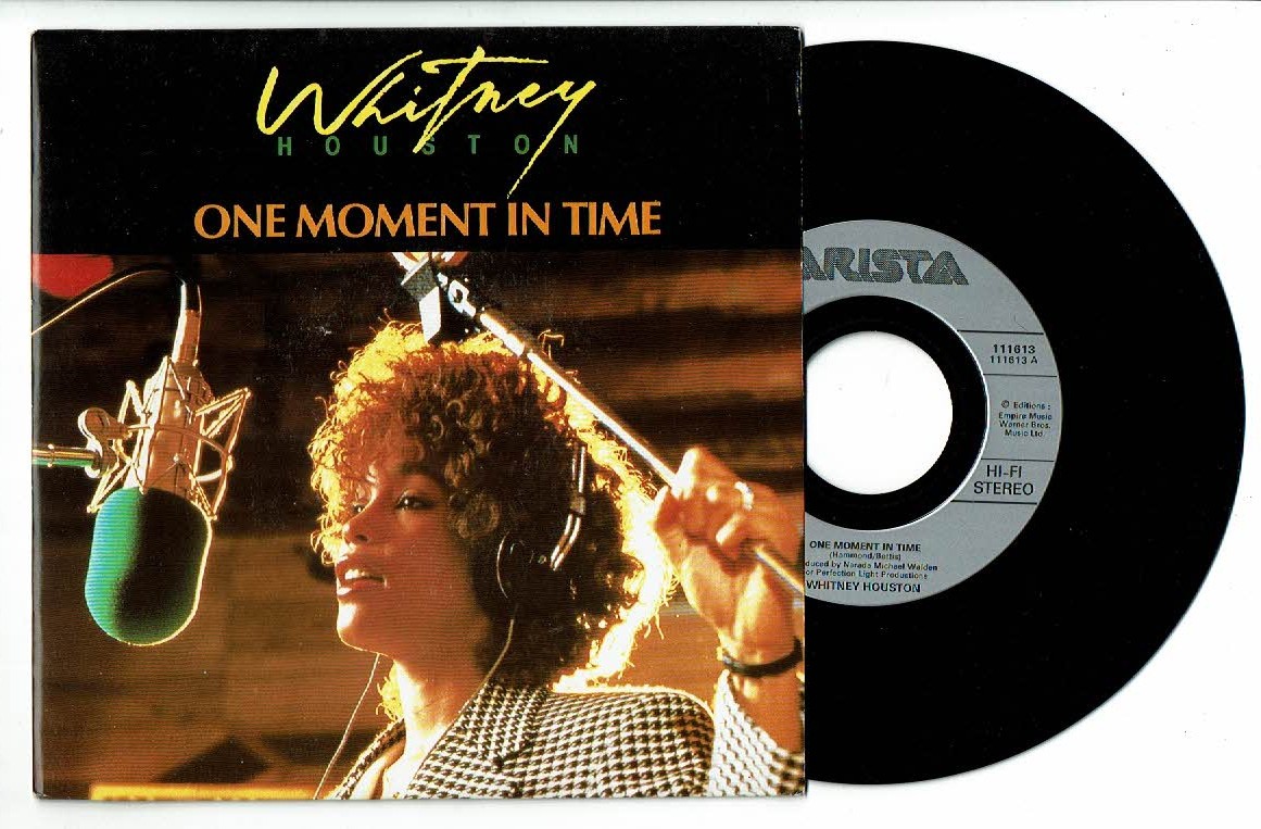 Whitney Houston - Kashif Vinyl 45 RPM One Moment IN Time -olympic J -arista