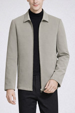 Men s Minimalist Zip Eisenhower Jacket Clean Modern Casual Outerwear New