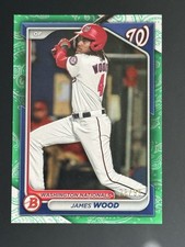 2024 Bowman James Wood BP-91 Green Pattern /99 Washington Nationals