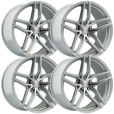 (Set-4) Select Shadow 19x8.5 5x112 20mm Silver Brushed Wheels Rims 19 Inch