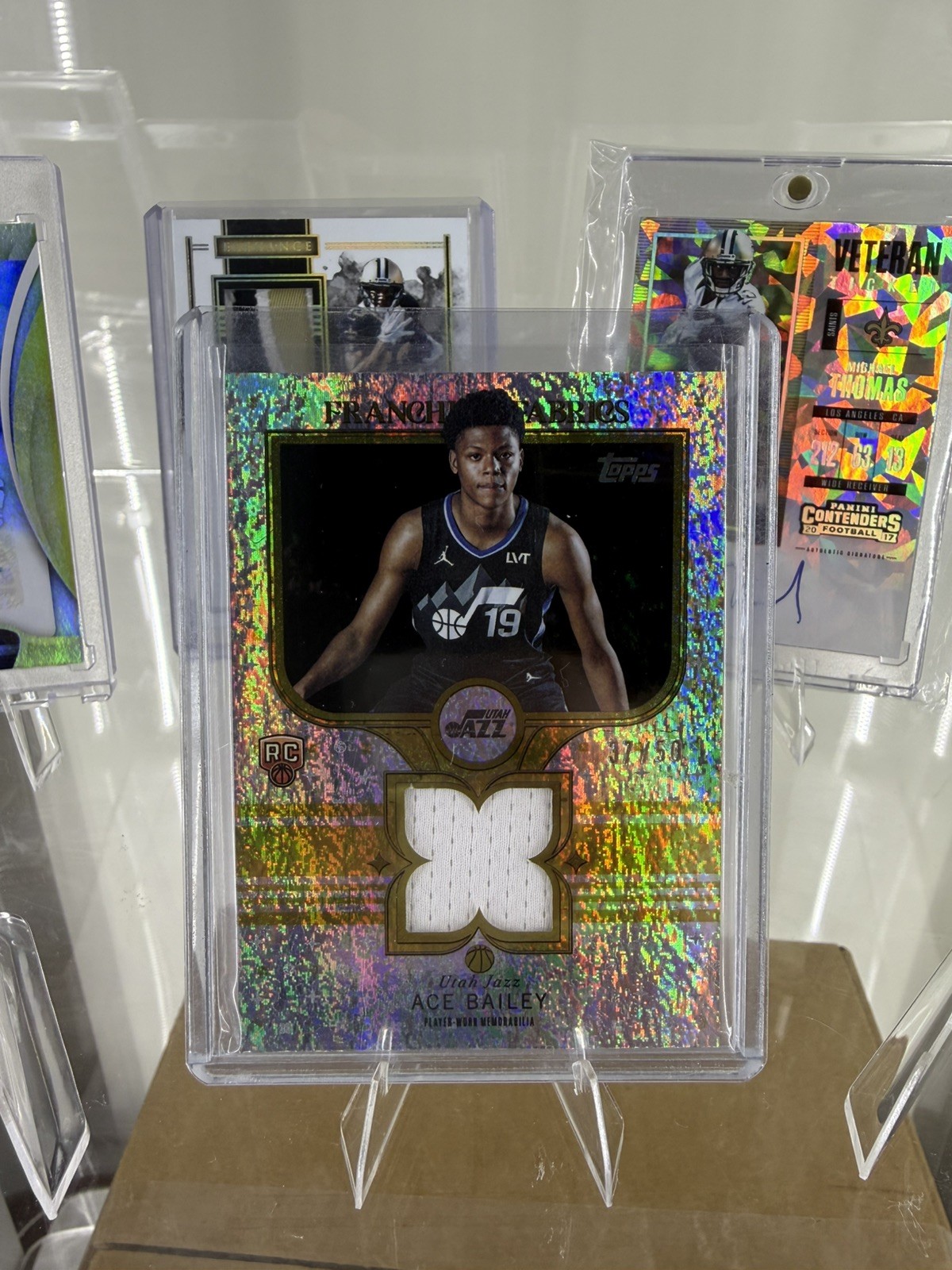 2025 Topps Basketball Ace Bailey Franchise Fabrics Gold Holo Foil /50