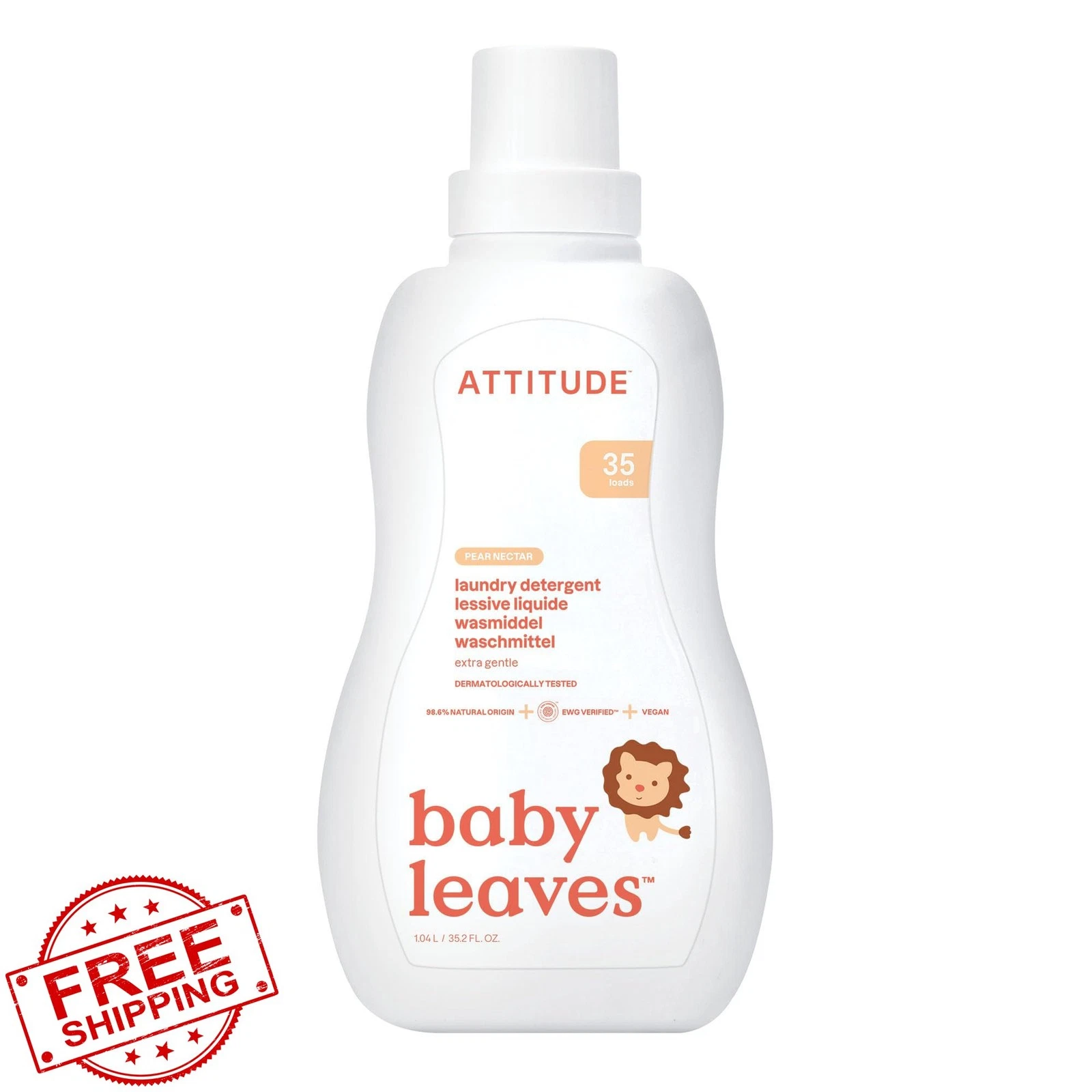 ATTITUDE Baby Detergent Pear Nectar 35.5 Oz
Opens in a new window or tab