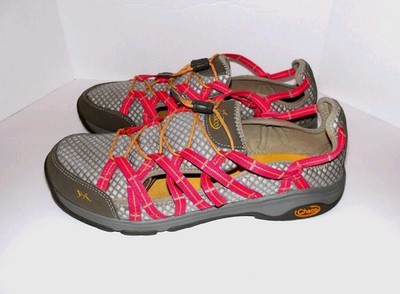 Chaco Outcross Hiking Water Shoes Womens 10 Gray Bungee Lace 