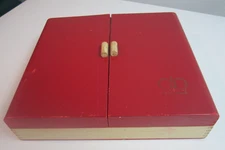 Vtg Wood Silverware Storage Box-Dove-tailed Corners-Unique Double Hinged Top