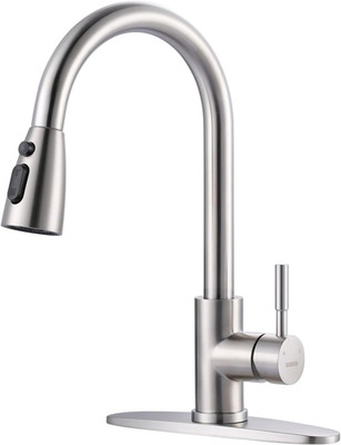 Kitchen Faucet with Sprayer, Kitchen Sink Faucet, SUS 304 Stainless Steel, High 