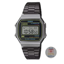 Casio A168WEHB-1A Vintage Digital Watch Quartz Gunmetal Resin Case Black Band