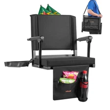 VEVOR Stadium Seat Portable Bleacher Seat with Armrest Back Support & Cushion