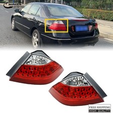 2PC Tail Light For 2006 2007 Honda Accord 4DR Sedan Red Euro Rear Brake Taillamp