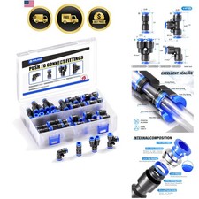 1/4 Inch od Push to Connect Fittings Pneumatic Fittings Kit 10 Spliters 10 El...