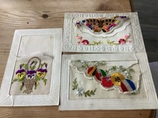 3 X damaged Ww1 Silk Postcards