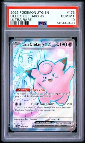 2025 POKEMON JTG EN-JOURNEY TOGETHER ULTRA RARE #173 LILLIE'S CLEFAIRY EX PSA 10