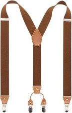 Tirantes el sticos anchos con 4 clips met licos Y-Back para hombre, perfectos pa
