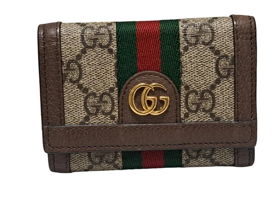 Gucci Portefeuille Ophidia Tri Fold Web Stripe Gg Supreme 644334 Femme Homme