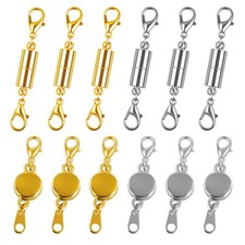 Phinus 12 Pcs Magnetic Necklace Clasps and Closures, Gold Silver