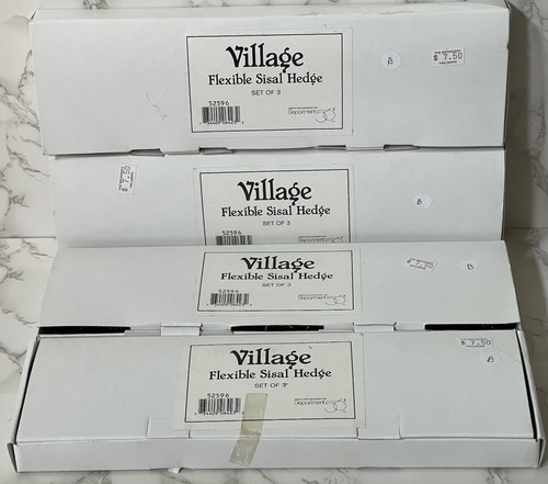 Lot of 4 Dept 56 Village Flexible Sisal Hedge Set of 3 Per Box 12 Total 52596