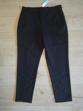 Liverpool Pants Womens 16/33 Black Stitch Flex Flat Front Skinny Leg Pull On