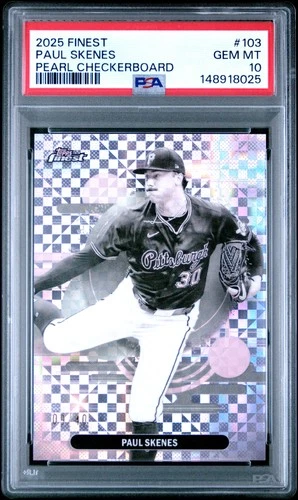 2025 Paul Skenes Topps Finest Uncommon Pearl Checkerboard /40 PSA 10 - Pirates