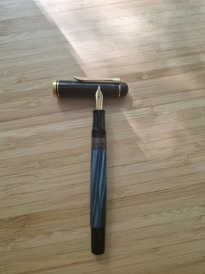  Vintage Pelikan M200 Kolbenfüller - Blau-Marmoriert - Old Style (Vor 1997)