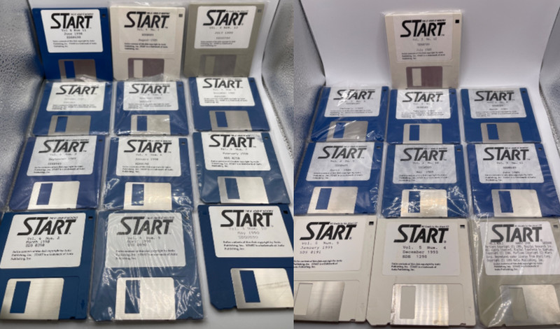Vintage Atari ST START Magazine Floppy Disk Lot – 22 Issues (1989–1991)