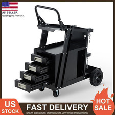 Welding Cart w/4 Drawers Utility Cart on Wheels for MIG TIG Welder Plasma Cutter