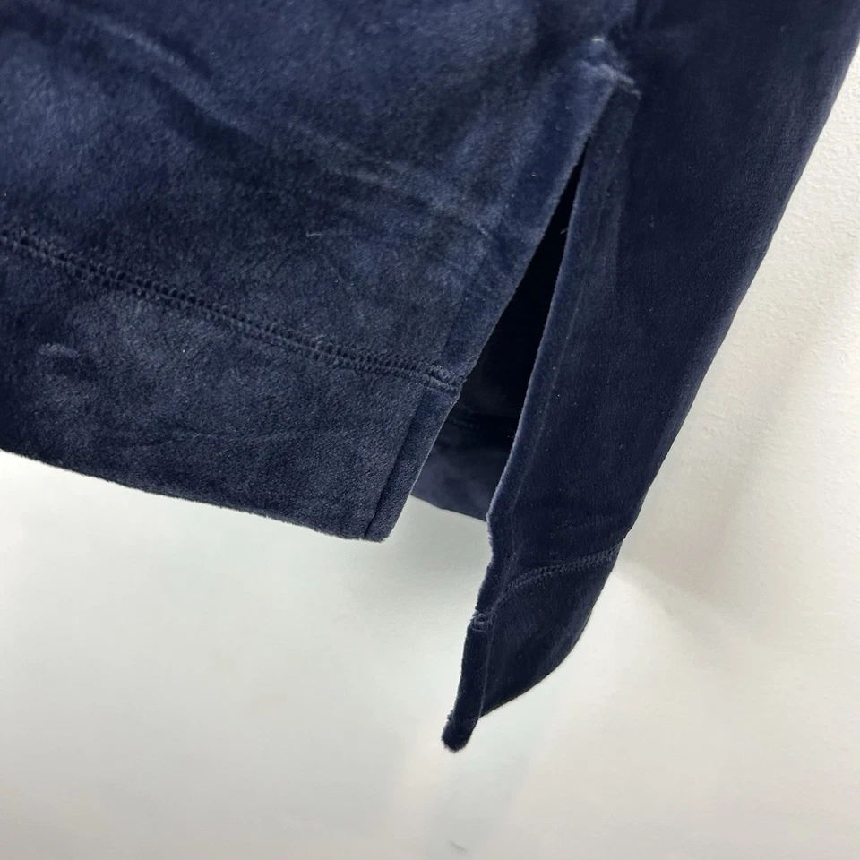 Chicos Zenergy Sweatshirt Womens XL Navy Blue Velour Hoodie 3 Tunic Soft Casual - Image 4 of 4