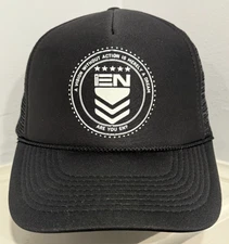 OTTO "Are You En" Mesh Adjustable Foam Trucker Hat Black