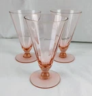 Vintage FRY 11.5 oz Footed Tumbler Pink Regular Panel Optic Depression Glass EUC