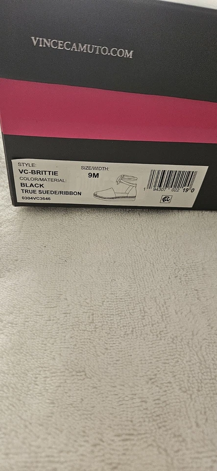 Vince Camuto Esparelldas Negro Gamuza Zapatos Talla 9 Foto 4 de 4