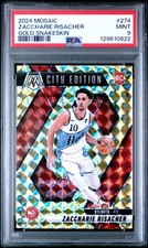 2024 Mosaic Zaccharie Risacher Gold Snakeskin Kobe Tribute 2/8 PSA 9