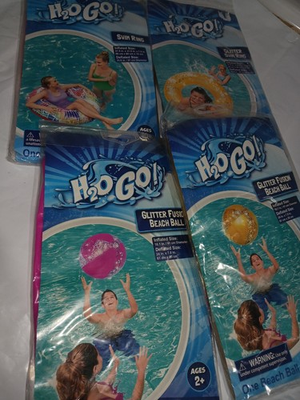 #ad #ad Glitter Swim Tubes amp; Swim Rings Lot. H2O GO Splash and Play. Lot Of 4. New $45 $26.75