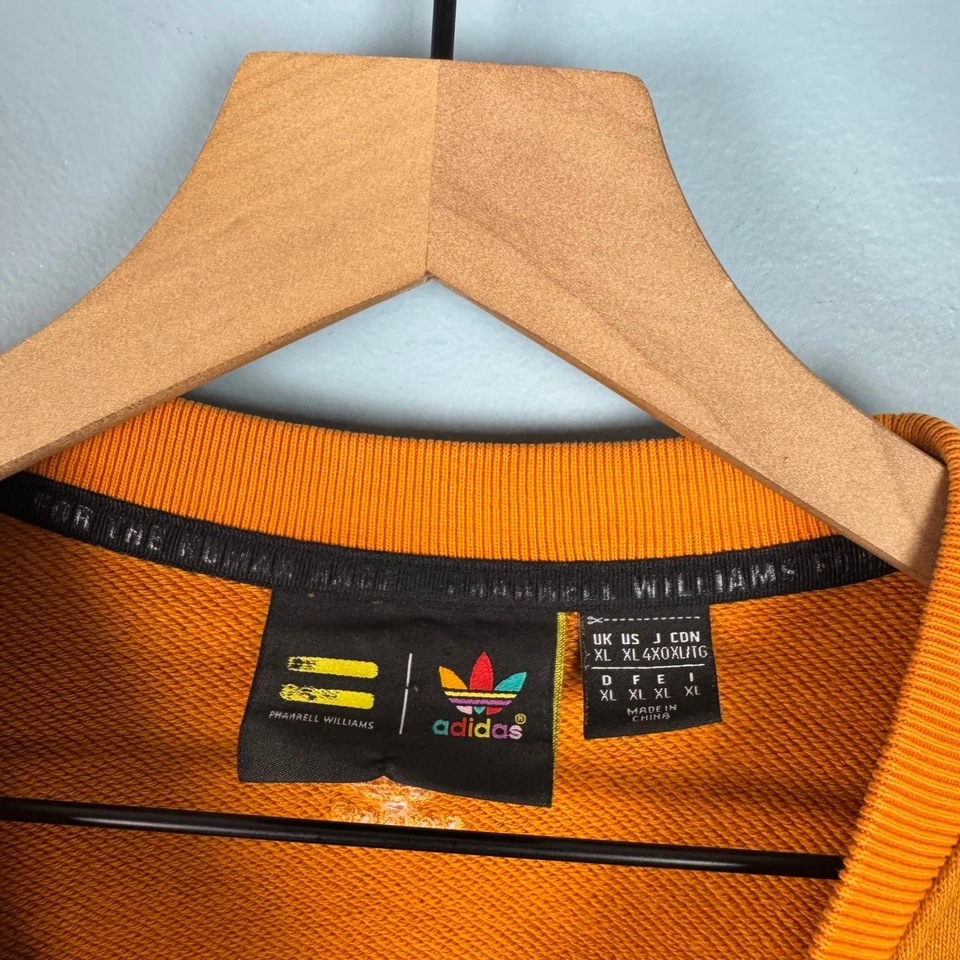阿迪达斯 Pharrell Williams Human Race 男式 XL 橙色套衫圆领运动衫 — 第 4/4 张图片