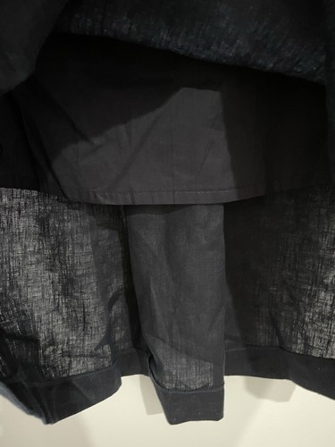 Jacqui E Linen A-Line Midi Skirt Size 8 Navy Lined Elasticated Back Waist (R) - Picture 5 of 9