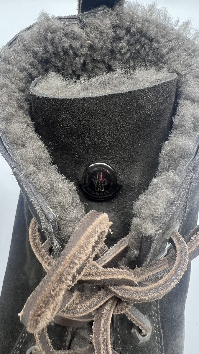 MONCLER BROWN SUEDE SHEARLING COMBAT BOOTS Size 42/9 | eBay display picture 3
